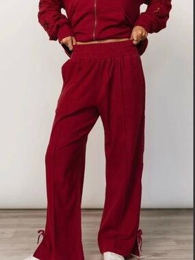 University Wide Leg Comfs - Love Story Crimson